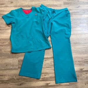 Teal green scrubs